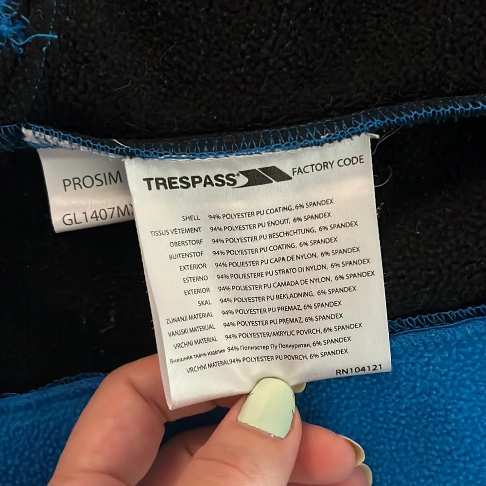 TRESPASS softshell waterproof 3000 blue S